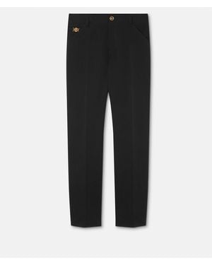 Versace Cotton-Gabardine Chino Pants - Black