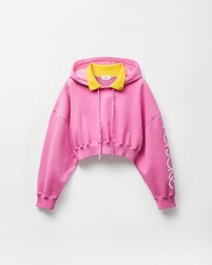 Versace Kurzer Hoodie Aus Baumwolle - Pink