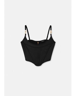 Versace Medusa '95 Satin Corset Top - Black