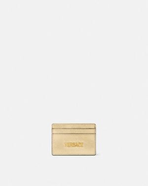 Versace Tag Metallic Cardholder - Natural