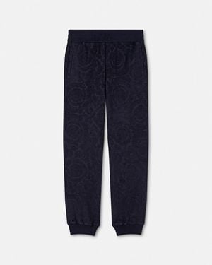 Versace Barocco Jacquard Towel Sweatpants - Blue