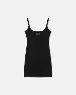 Versace Ribbed Fitted Mini Dress - Black