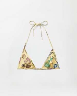 Versace Printed Bikini Top - Metallic