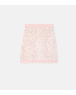 Versace Minifalda De Punto De Mohair En Jacquard - Rosa