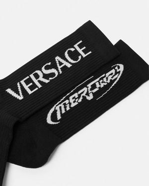 Versace Mercury Logo Socks - Black