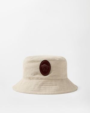 Versace Cotton & Linen Bucket Hat - Natural