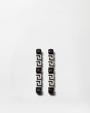Versace Greca Earrings - White