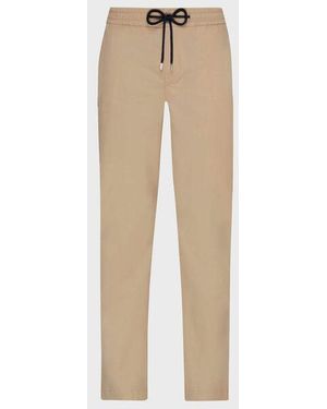 Vilebrequin Elastic Waist Cotton Trousers Solid - Natural
