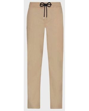 Vilebrequin Elastic Waist Cotton Trousers Solid - Natural