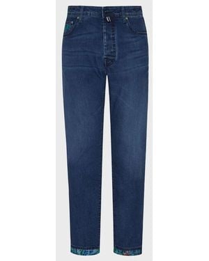 Vilebrequin 5-Pockets Denim Trousers Tropical Flowers - Blue