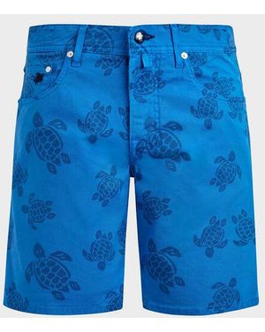 Vilebrequin Bermuda Shorts Resin Print Ronde Des Tortues - Blue