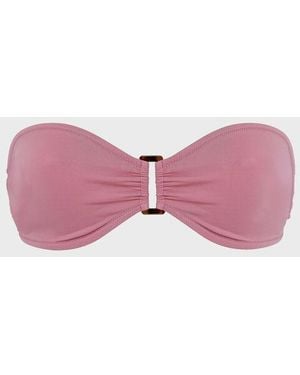 Vilebrequin Bandeau Bikini Top Solid - Swimwear - Lune - Pink - Size Xs