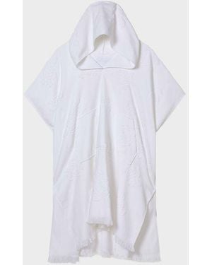 Vilebrequin Poncho En Coton Organique Ronde Des Tortues - Blanc