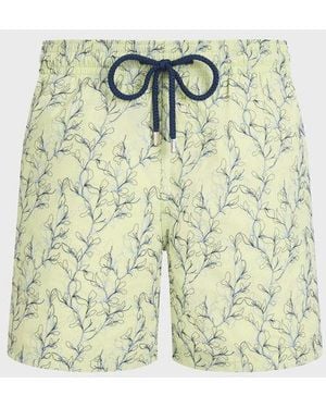 Vilebrequin Embroidered Swim Shorts X-Ray Seaweed - Metallic