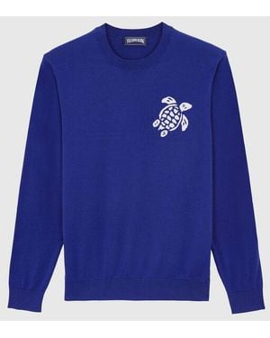 Vilebrequin Cotton Jumper Turtle - Blue