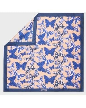 Vilebrequin Foulard En Soie Disco Butterfly - Bleu