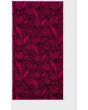 Vilebrequin Organic Cotton Beach Towel Birds Jacquard - Purple
