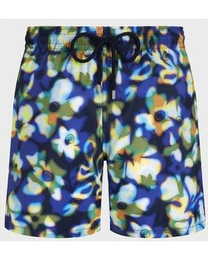 Vilebrequin Ultra-Light And Packable Swim Shorts Frangipanier Trouble - Blue