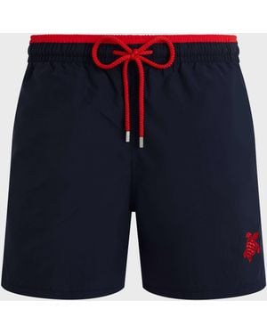 Vilebrequin Zweifarbige Solid Bicolore Badeshorts Für Herren - Bademode - Moka - Blau - Größe S