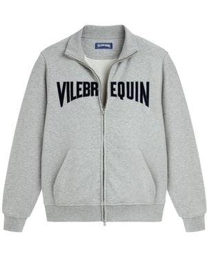 Vilebrequin Cotton Full Zip Sweatshirt Stitched Logo - Grey