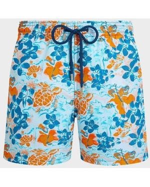 Vilebrequin Swim Trunks Jungle Turtles - Swimwear - Moorea - Blue - Size S