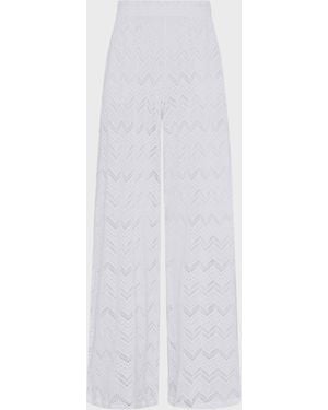 Vilebrequin Wide-Leg Pants Mesh - White