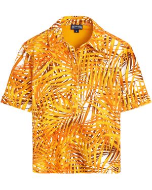 Vilebrequin Terry Polo Shirt Palm Leaves - Yellow