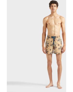 Vilebrequin Swim Shorts Embroidered Flowers Power - Limited Edition - Natural