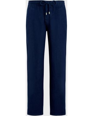 Vilebrequin Solid Weite Leinenhose Für Herren - Hose - Pacha - Blau - Größe S