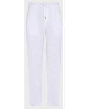Vilebrequin Comfort Linen Trousers Solid - Pant - Pacha - White - Size S