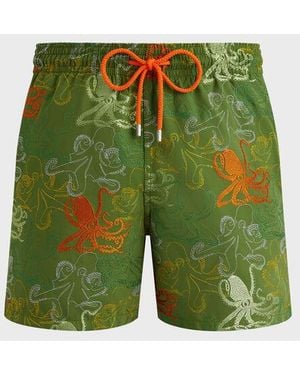 Vilebrequin Swim Shorts Embroidered Octopussy - Green