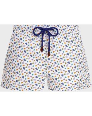 Vilebrequin Swim Shorts Micro Ronde Des Tortues - White