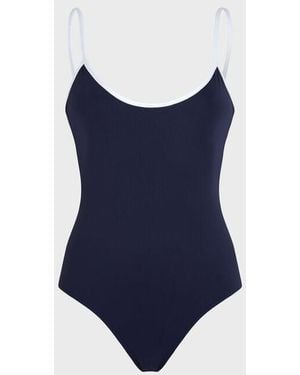Vilebrequin Low-Back One-Piece Swimsuit Solid - Blue