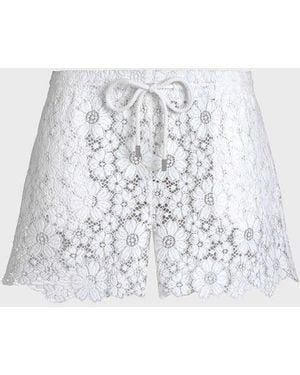 Vilebrequin Shorts Floral Guipure - White