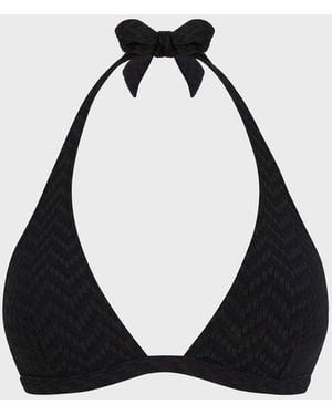 Vilebrequin Bikini Halter Top Jacquard Chevron - Black