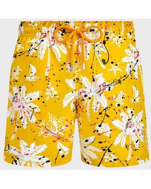 Vilebrequin Swim Shorts Hawai Splash - Yellow