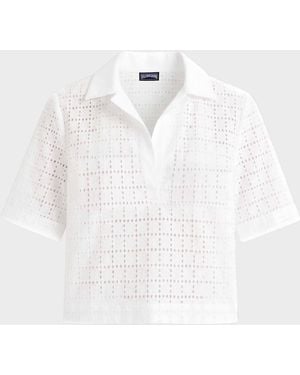 Vilebrequin Geometric Broderie Anglaise Shirt - Cover-up - Fallon - White - Size Xs