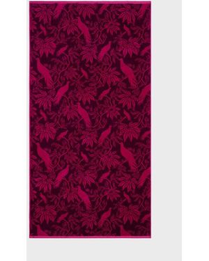 Vilebrequin Organic Cotton Beach Towel Birds Jacquard - Purple
