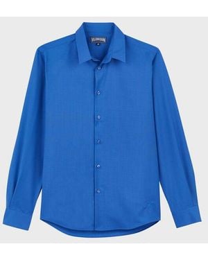 Vilebrequin Wool Shirt Solid - Blue