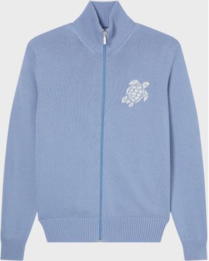Vilebrequin Turtle Pullover Mit Reißverschluss Aus Baumwolle Und Kaschmir Für Herren - Pullover - Petrus - Blau - Größe M