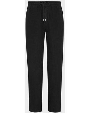 Vilebrequin Men Linen Trousers Solid - Black