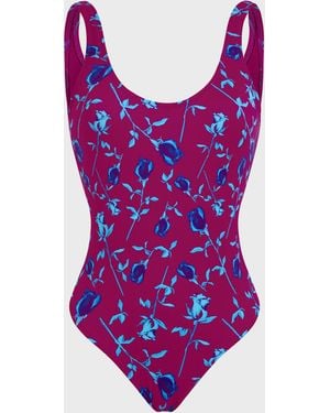 Vilebrequin Low-back Swimsuit One-piece Roses - Swimwear - Fashion - Red - Size Xs - Purple