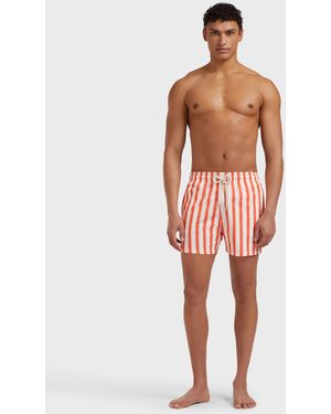 Vilebrequin Stretch Short Swim Shorts Stripes - X St Regis - Red