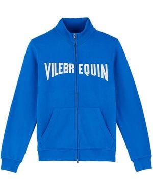 Vilebrequin Cotton Full Zip Sweatshirt Embroidered Logo - Blue