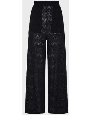 Vilebrequin Wide-Leg Trousers Mesh - Black