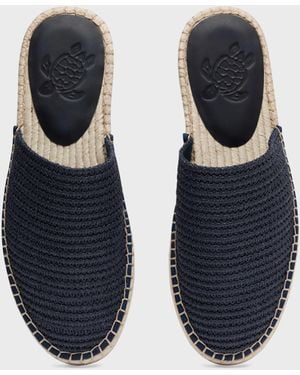 Vilebrequin Herren Pantoletten In Bast-optik Uni - Schuhe - Celino2 - Blau - Größe 41