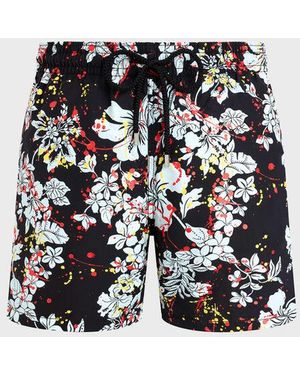 Vilebrequin Swim Shorts Flower Splash - Black