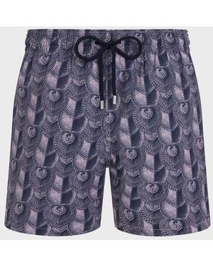 Vilebrequin Ultrafine Wool Swim Shorts Heart Shells - Blue