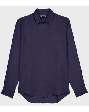 Vilebrequin Linen Shirt Solid - Blue
