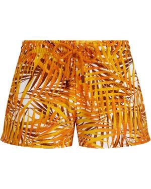Vilebrequin Terry Shorts Palm Leaves - Yellow
